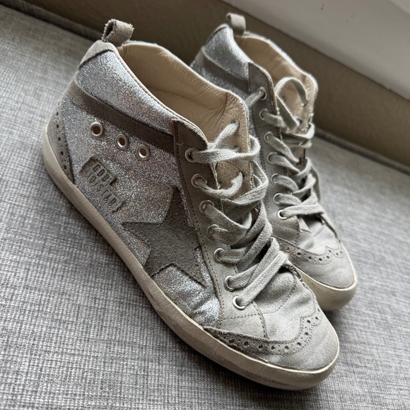 Golden Goose Mid Star Glitter Mid Top Sneakers 37 - Picture 1 of 10